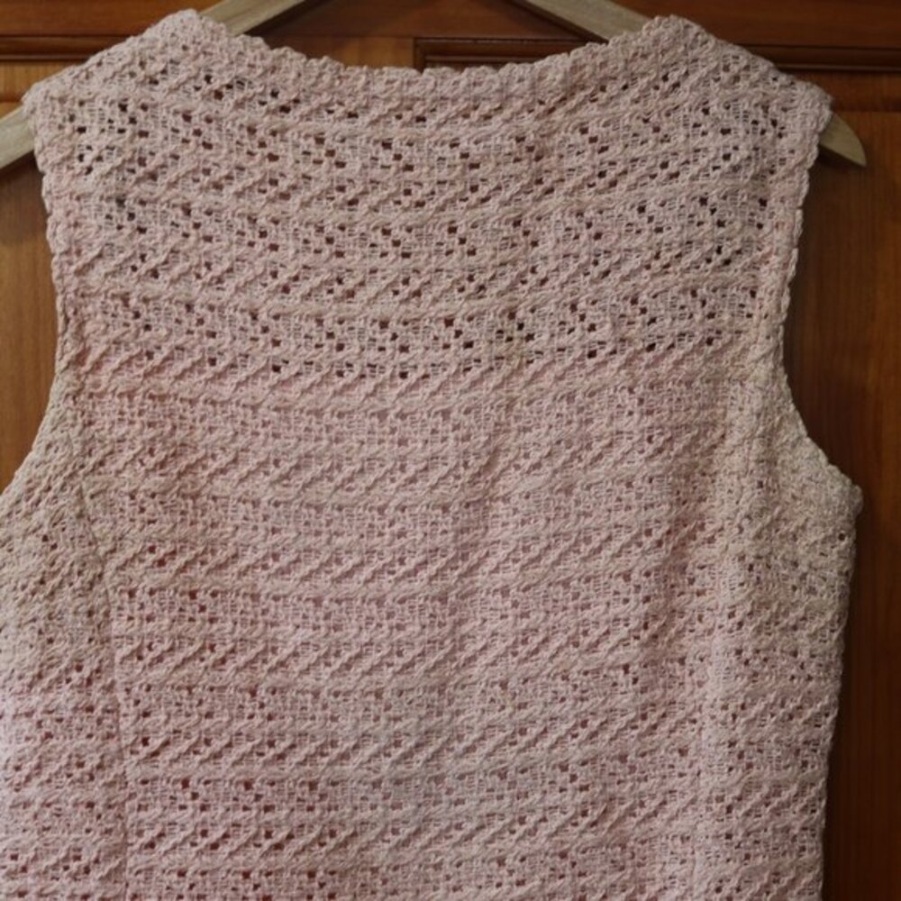 Dalton Vintage Pink Lace Sleeveless A-Line Career Dress Knee-Length Size 12 - Picture 3 of 11